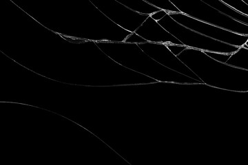 Close-up wrinkles and cracks on LCD screen glass display from smartphone, tablet or monitor from...