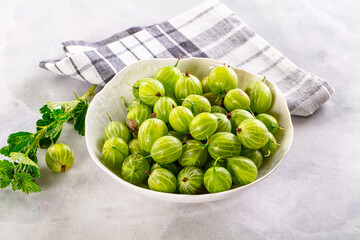 Ripe sweet juicy green gooseberry