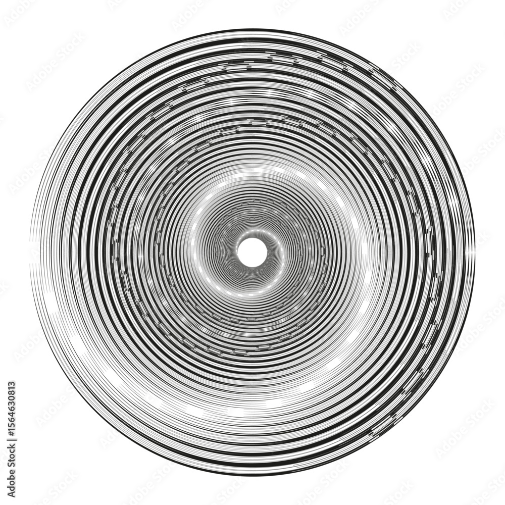 Poster concentric circles pattern. spiral vector design. radial line texture. hypnotic optical illusion.