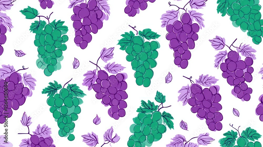 Poster repeating pattern of grapes