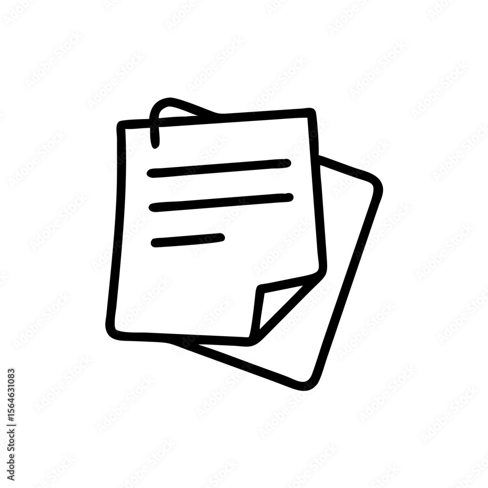 Poster simple outline of sticky notes stacked in a clean arrangement