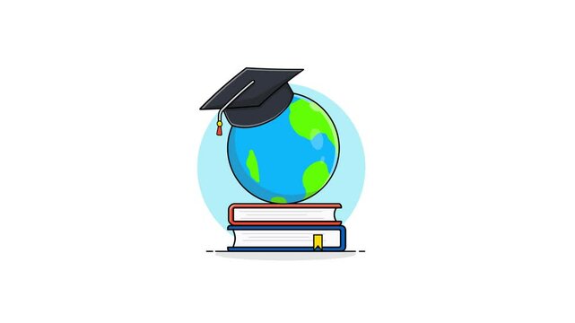 4k Global Education Concept Animation Video