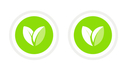 Obraz premium Eco friendly organic leaf vector icon design for nature and wellness concept use