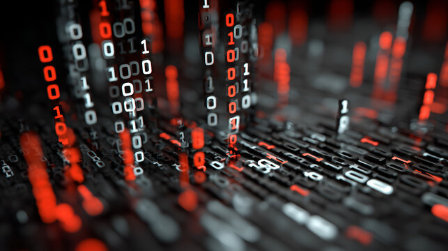 A striking visual representation of binary code, showcasing rows of ones and zeros in a captivating manner