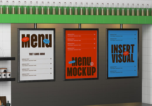 Digital Display Menu Mockup
