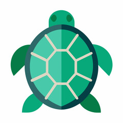 Turtle Shell Icon Vector - Generative AI & Linocut Silhouette Design
