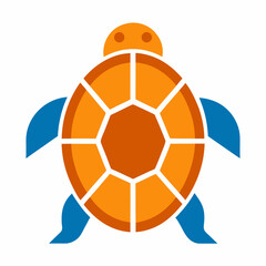 Turtle Shell Icon Vector - Generative AI & Linocut Silhouette Design