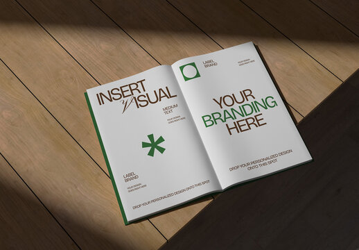 Inside Book on Table Mockup