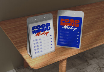 Menu Card on Table Mockup