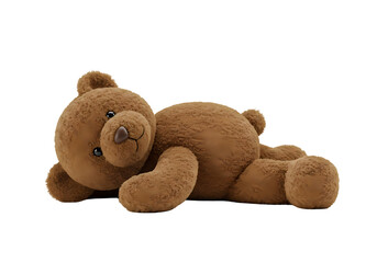 Plush Brown Bear: Relaxed and Resting transparent background