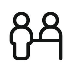 Receptionist UI icon, reception desk simple line user interface vector symbol with editable stroke