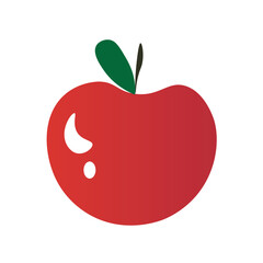 Red Apple Fruit Flat Design