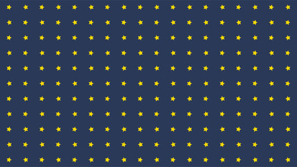 Seamless yellow star pattern on dark blue background. Perfect for night sky design, baby nursery, kids wallpaper, celebration wrapping paper, cartoon theme, and magical decoration.