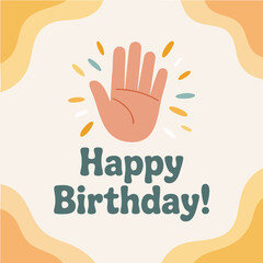 Obraz premium Happy Birthday Hand Gesture Vector Illustration