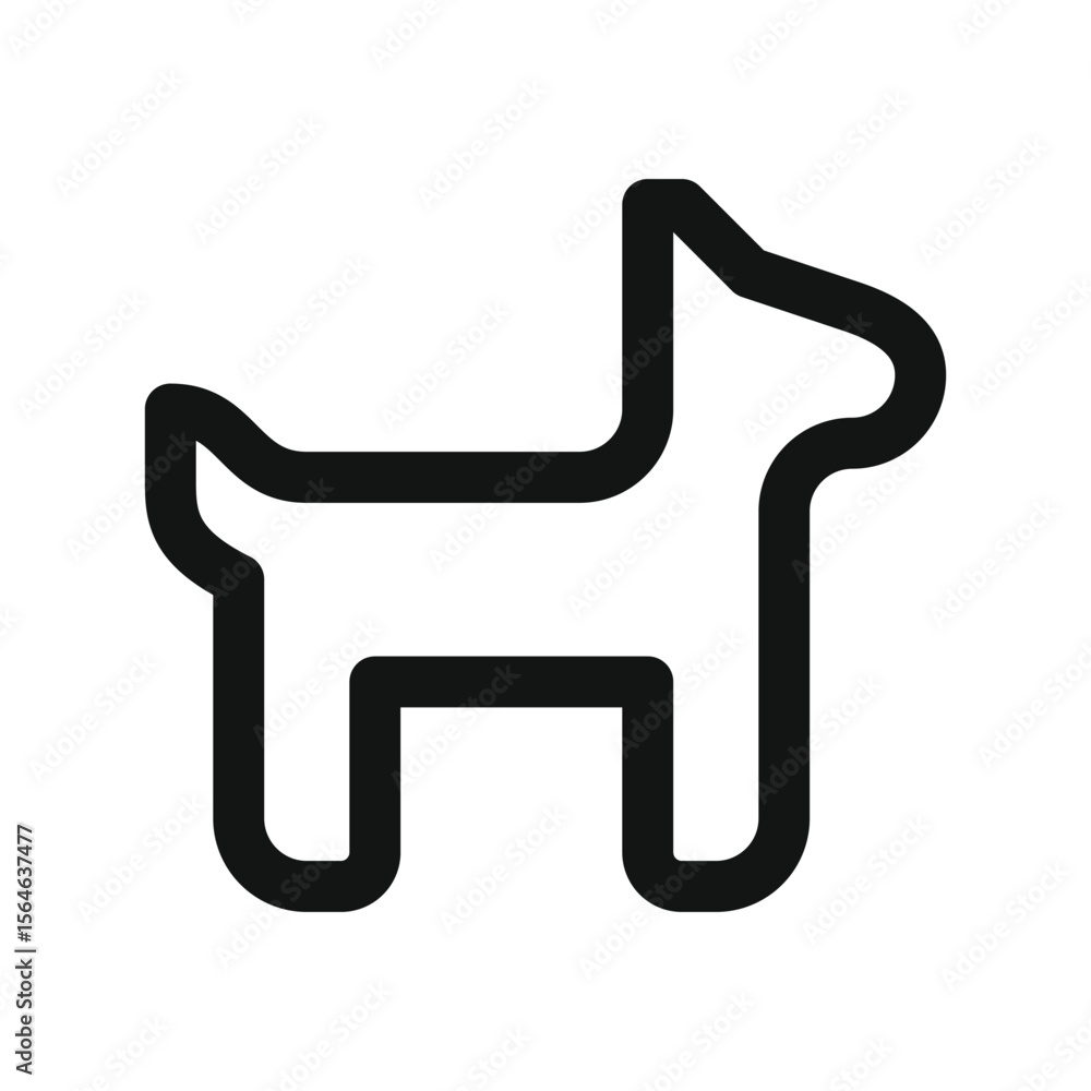 Poster pet friendly hotel ui icon, pet allowed simple line user interface vector symbol with editable strok