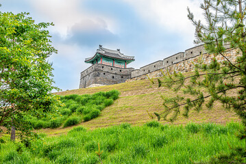 View at the Dongbukporu Gate in the streets of Suwon town - South Korea