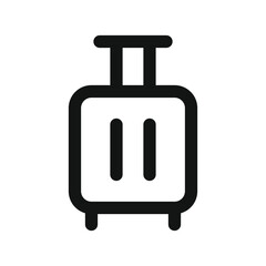 Suitcase on wheels UI icon, travel suitcase simple line user interface vector symbol with editable stroke