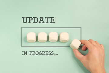 Update in progress, loading new project, upload data, business concept, installation application,...