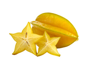 Fototapeta premium A starfruit isolated on transparent background