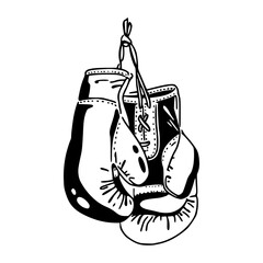 hanging boxing gloves clipart