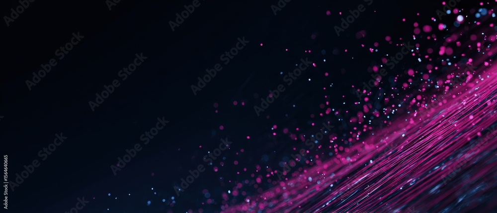 Canvas Prints abstract pink and blue light streaks with bokeh on dark background concept of technology, data strea