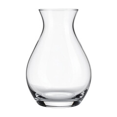 Clear glass vase flower holder decorative centerpiece home decor item on transparent background