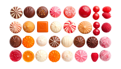 sweets mixed isolated on transparent background