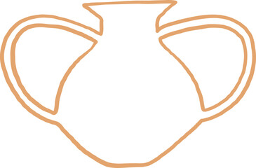 Line Art Squat Dual Handle Pottery Shape