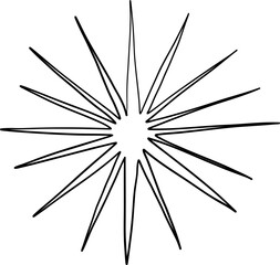 Obraz premium Line Art Angular Spark Arrow Form