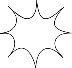 Line Art Burst Star Outline Symbol