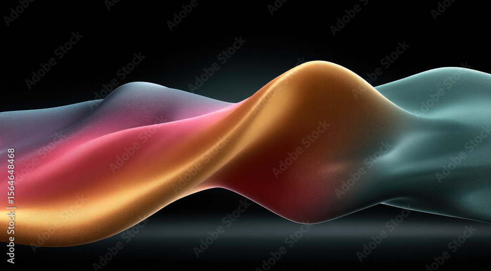 Poster Colorful abstract wave smooth gradient texture digital art modern design vibrant flowing dynamic elegant creative background