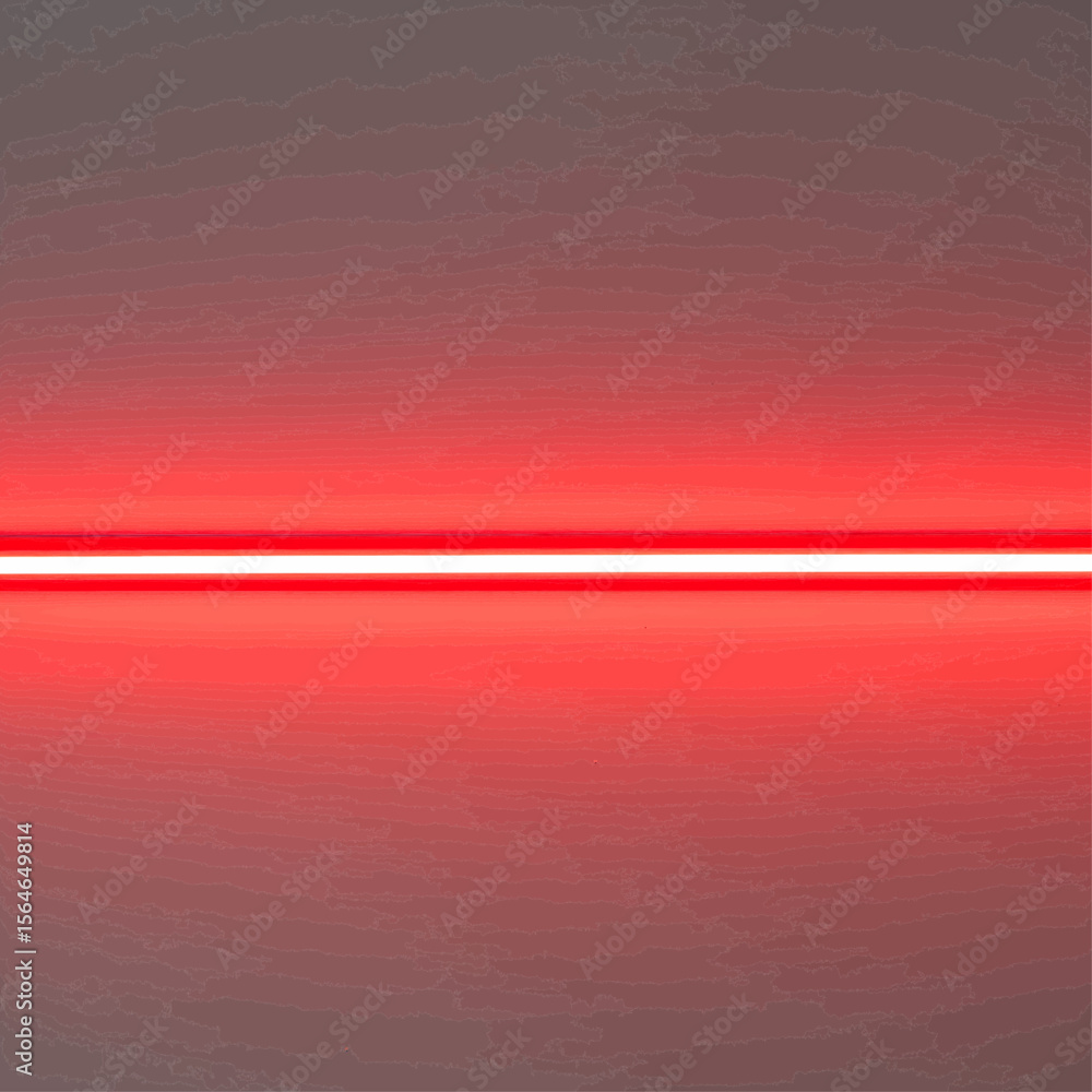 Poster A bright red neon light strip illuminating a textured wall with a gradient effect and soft glow effect
