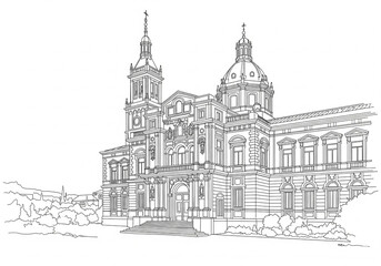 San Juan de Dios Museum in Granada one line drawing