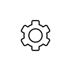 black cogWheel line art icon vector illustration on isolated background. setting outline sign concept.