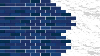 brick wall blue textured wall background vector template