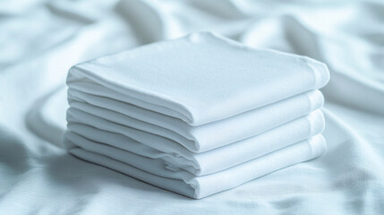 White folded square t-shirt mock up