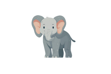 Naklejka premium A Charming Illustration of a Baby Elephant, Gentle and Playful Isolated on transparent background, cutout 