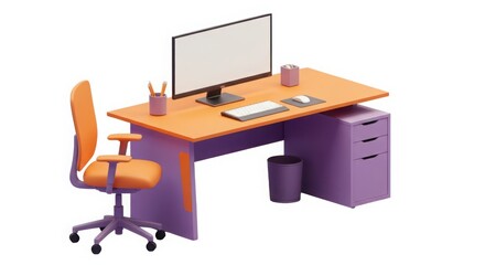 Modern home office setup with computer desk and chair for work from home productivity and comfort space
