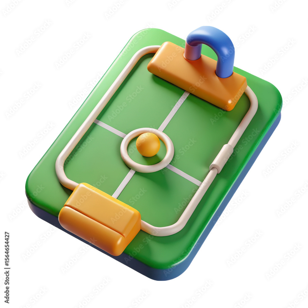 Fototapete colorful 3d rendering of a tabletop hockey game icon on a white backdrop perfect for design projects