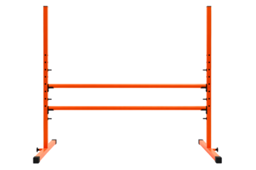 Orange adjustable training hurdle for agility exercises isolated on a transparent background
