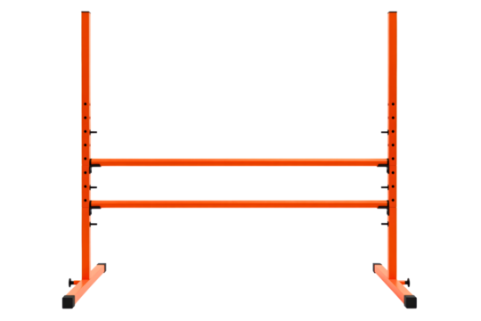 Orange adjustable training hurdle for agility exercises isolated on a transparent background - Powered by Adobe