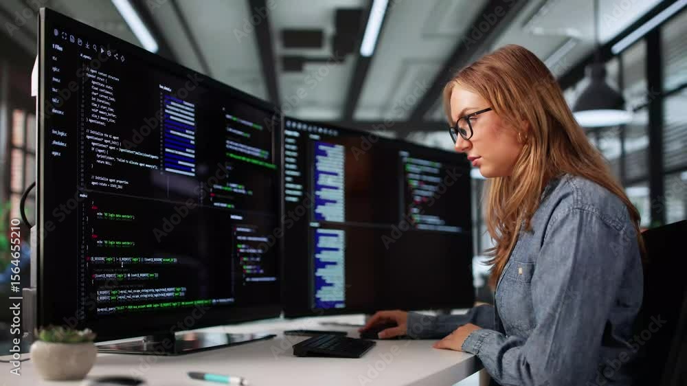Poster Software Programmer Or Coder Woman