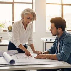 business people meeting and mentoring in office