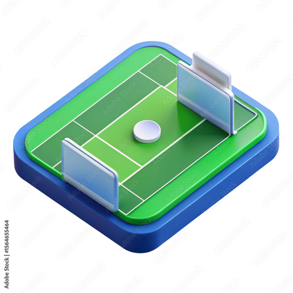 Fototapete isometric illustration of a high quality 3d rendering icon of a miniature hockey rink with nets and 