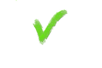 Green tick confirming consent on document isolated on white