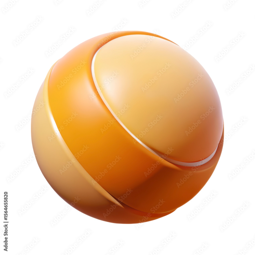 Fototapete abstract 3d rendered illustration of a spherical shape with orange and yellow gradients against a da