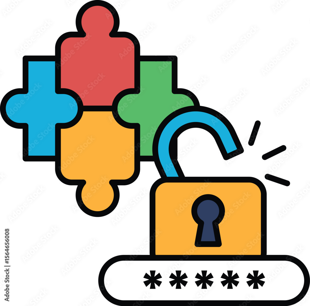 Poster a puzzle with a keyhole in the middle