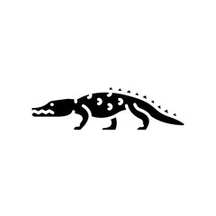 american alligator black flat icon for digital and print projects. North american animals.