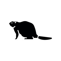 american beaver black flat icon for digital and print projects. North american animals.