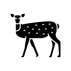 white tailed deer black flat icon for digital and print projects. North american animals.
